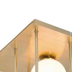 QAZQA Deckenleuchten|Wohnzimmerlampen*Moderne Deckenleuchte Gold mit Opalglas 9 Lichter - Athens