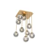 QAZQA Deckenleuchten|Esszimmerlampen*Moderne Deckenleuchte Gold 9-Lichter mit Rauchglas - Athen