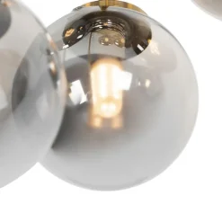 QAZQA Deckenleuchten|Esszimmerlampen*Moderne Deckenleuchte Gold 9-Lichter mit Rauchglas - Athen