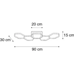 Trio Leuchten Led-Deckenleuchten|Deckenleuchten*Moderne Deckenleuchte grau inkl. LED 3-stufig dimmbar - Jetse