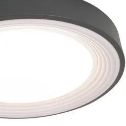 QAZQA Led-Deckenleuchten|Deckenleuchten*Moderne Deckenleuchte Grau mit Weiß 38cm inkl. LED Dimmbar RGB - Kanton