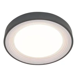 QAZQA Led-Deckenleuchten|Deckenleuchten*Moderne Deckenleuchte Grau mit Weiß 38cm inkl. LED Dimmbar RGB - Kanton