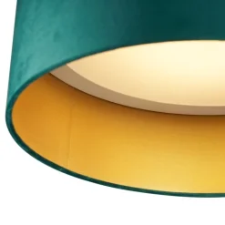 QAZQA Schlafzimmerlampen|Küchenlampen*Moderne Deckenleuchte Grün Samt 40cm inkl. LED 3-Stufen-Dimmbar - Sue