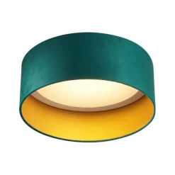 QAZQA Schlafzimmerlampen|Küchenlampen*Moderne Deckenleuchte Grün Samt 40cm inkl. LED 3-Stufen-Dimmbar - Sue