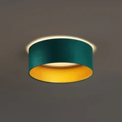 QAZQA Schlafzimmerlampen|Küchenlampen*Moderne Deckenleuchte Grün Samt 40cm inkl. LED 3-Stufen-Dimmbar - Sue