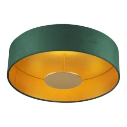 QAZQA Led-Deckenleuchten|Deckenleuchten*Moderne Deckenleuchte Grün Samt inkl. LED 3-Stufen-Dimmbar - Bredow