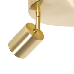 QAZQA Deckenstrahler|Aufbaustrahler*Moderne Deckenleuchte Messing verstellbar rund 3 Lichter - Java