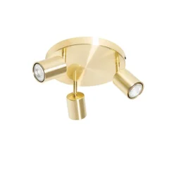 QAZQA Deckenstrahler|Aufbaustrahler*Moderne Deckenleuchte Messing verstellbar rund 3 Lichter - Java