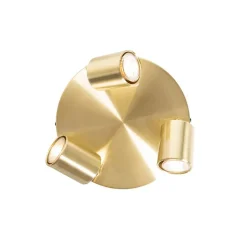 QAZQA Deckenstrahler|Aufbaustrahler*Moderne Deckenleuchte Messing verstellbar rund 3 Lichter - Java