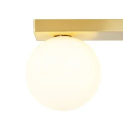 QAZQA Deckenleuchten|Wohnzimmerlampen*Moderne Deckenleuchte Messing 2-flammig neigbar - Lesly