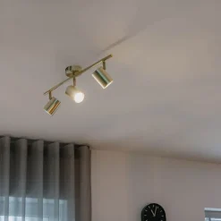 QAZQA Deckenstrahler|Aufbaustrahler*Moderne Deckenleuchte Messing 3-flammig verstellbar - Jeana