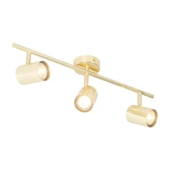 QAZQA Deckenstrahler|Aufbaustrahler*Moderne Deckenleuchte Messing 3-flammig verstellbar - Jeana