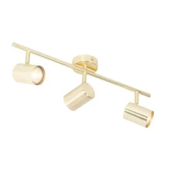 QAZQA Deckenstrahler|Aufbaustrahler*Moderne Deckenleuchte Messing 3-flammig verstellbar - Jeana