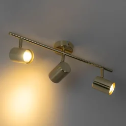 QAZQA Deckenstrahler|Aufbaustrahler*Moderne Deckenleuchte Messing 3-flammig verstellbar - Jeana