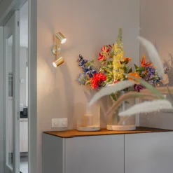 QAZQA Schlafzimmerlampen|Küchenlampen*Moderne Deckenleuchte Messing 2-flammig verstellbar - Jeana