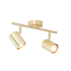 QAZQA Schlafzimmerlampen|Küchenlampen*Moderne Deckenleuchte Messing 2-flammig verstellbar - Jeana