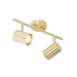 QAZQA Schlafzimmerlampen|Küchenlampen*Moderne Deckenleuchte Messing 2-flammig verstellbar - Jeana