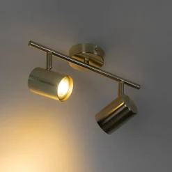 QAZQA Schlafzimmerlampen|Küchenlampen*Moderne Deckenleuchte Messing 2-flammig verstellbar - Jeana