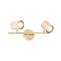 QAZQA Schlafzimmerlampen|Küchenlampen*Moderne Deckenleuchte Messing 2-flammig verstellbar - Jeana