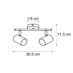 QAZQA Schlafzimmerlampen|Küchenlampen*Moderne Deckenleuchte Messing 2-flammig verstellbar - Jeana