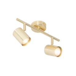 QAZQA Schlafzimmerlampen|Küchenlampen*Moderne Deckenleuchte Messing 2-flammig verstellbar - Jeana