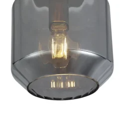 QAZQA Deckenleuchten|Wohnzimmerlampen*Moderne Deckenleuchte Messing mit Rauchglas - Stiklo