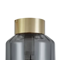 QAZQA Deckenleuchten|Wohnzimmerlampen*Moderne Deckenleuchte Messing mit Rauchglas - Stiklo