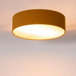QAZQA Schlafzimmerlampen|Küchenlampen*Moderne Deckenleuchte Ocker 40 cm - Drum