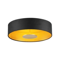 QAZQA Led-Deckenleuchten|Deckenleuchten*Moderne Deckenleuchte Schwarz Samt inkl. LED 3-Stufen Dimmbar - Bredow