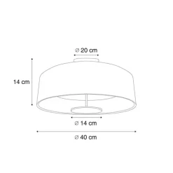 QAZQA Led-Deckenleuchten|Deckenleuchten*Moderne Deckenleuchte Schwarz Samt inkl. LED 3-Stufen Dimmbar - Bredow