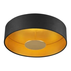 QAZQA Led-Deckenleuchten|Deckenleuchten*Moderne Deckenleuchte Schwarz Samt inkl. LED 3-Stufen Dimmbar - Bredow