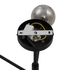 QAZQA Schlafzimmerlampen|Küchenlampen*Moderne Deckenleuchte Schwarz mit Rauchglas 6-flammig - Ryan