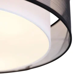 QAZQA Schlafzimmerlampen|Küchenlampen*Moderne Deckenleuchte schwarz-weiß 50 cm 3-flammig - Drum Duo