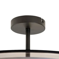 QAZQA Schlafzimmerlampen|Küchenlampen*Moderne Deckenleuchte schwarz-weiß 50 cm 3-flammig - Drum Duo