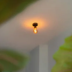 QAZQA Deckenleuchten|Wohnzimmerlampen*Moderne Deckenleuchte schwarz 9 cm - Facil