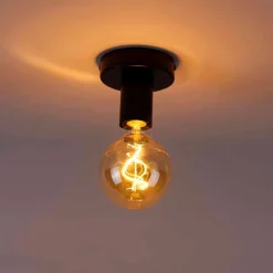 QAZQA Deckenleuchten|Wohnzimmerlampen*Moderne Deckenleuchte schwarz 9 cm - Facil