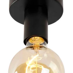 QAZQA Deckenleuchten|Wohnzimmerlampen*Moderne Deckenleuchte schwarz 9 cm - Facil