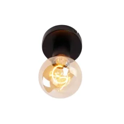 QAZQA Deckenleuchten|Wohnzimmerlampen*Moderne Deckenleuchte schwarz 9 cm - Facil