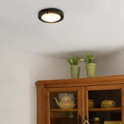 QAZQA Gartenbeleuchtung|Badezimmerlampen*Moderne Deckenleuchte schwarz IP44 - Yuma 18