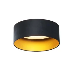 QAZQA Led-Deckenleuchten|Deckenleuchten*Moderne Deckenleuchte Schwarz Samt 40cm inkl. LED 3-Stufen Dimmbar - Sue