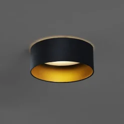 QAZQA Led-Deckenleuchten|Deckenleuchten*Moderne Deckenleuchte Schwarz Samt 40cm inkl. LED 3-Stufen Dimmbar - Sue