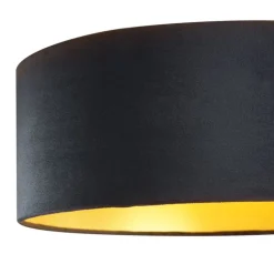 QAZQA Led-Deckenleuchten|Deckenleuchten*Moderne Deckenleuchte Schwarz Samt 40cm inkl. LED 3-Stufen Dimmbar - Sue