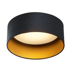 QAZQA Led-Deckenleuchten|Deckenleuchten*Moderne Deckenleuchte Schwarz Samt 40cm inkl. LED 3-Stufen Dimmbar - Sue