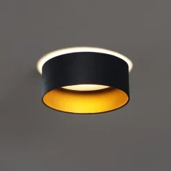 QAZQA Led-Deckenleuchten|Deckenleuchten*Moderne Deckenleuchte Schwarz Samt 40cm inkl. LED 3-Stufen Dimmbar - Sue