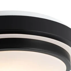 QAZQA Gartenbeleuchtung|Badezimmerlampen*Moderne Deckenleuchte schwarz mit weiß 35 cm IP44 - Walden