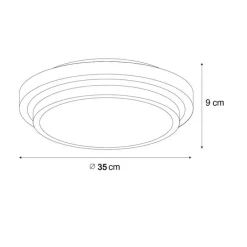 QAZQA Gartenbeleuchtung|Badezimmerlampen*Moderne Deckenleuchte schwarz mit weiß 35 cm IP44 - Walden
