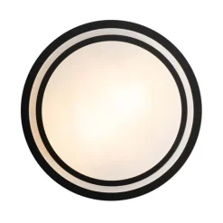 QAZQA Gartenbeleuchtung|Badezimmerlampen*Moderne Deckenleuchte schwarz mit weiß 35 cm IP44 - Walden