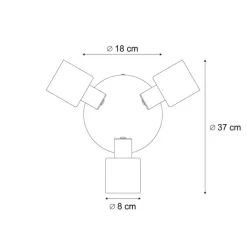 QAZQA Schlafzimmerlampen|Küchenlampen*Moderne Deckenleuchte Schwarz mit rundem Rauchglas 3-flammig - Cilin