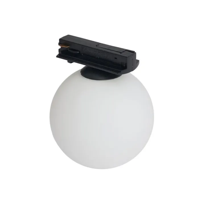 QAZQA Deckenstrahler|Aufbaustrahler*Moderne Deckenleuchte schwarz mit weißem Glas für 1-Phasen-Schienensystem - Iconic Perle