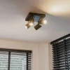 QAZQA Schlafzimmerlampen|Küchenlampen*Moderne Deckenleuchte schwarz 4-flammig verstellbar quadratisch - Jeana